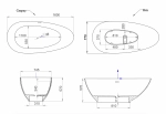 Ванна Salini Paola S-Stone 160x77 101511SM белая матовая