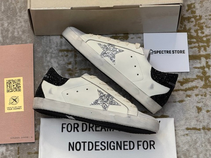 Super Star Wmns White Silver Black Glitter