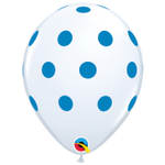 Шар латексный 28см Горошек (Белый)