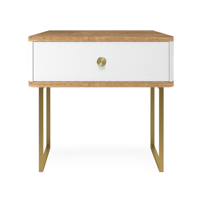 Тумба прикроватная на ножках ROYAL 5301 эко (Дуб Кантри-Золото-р.золото)