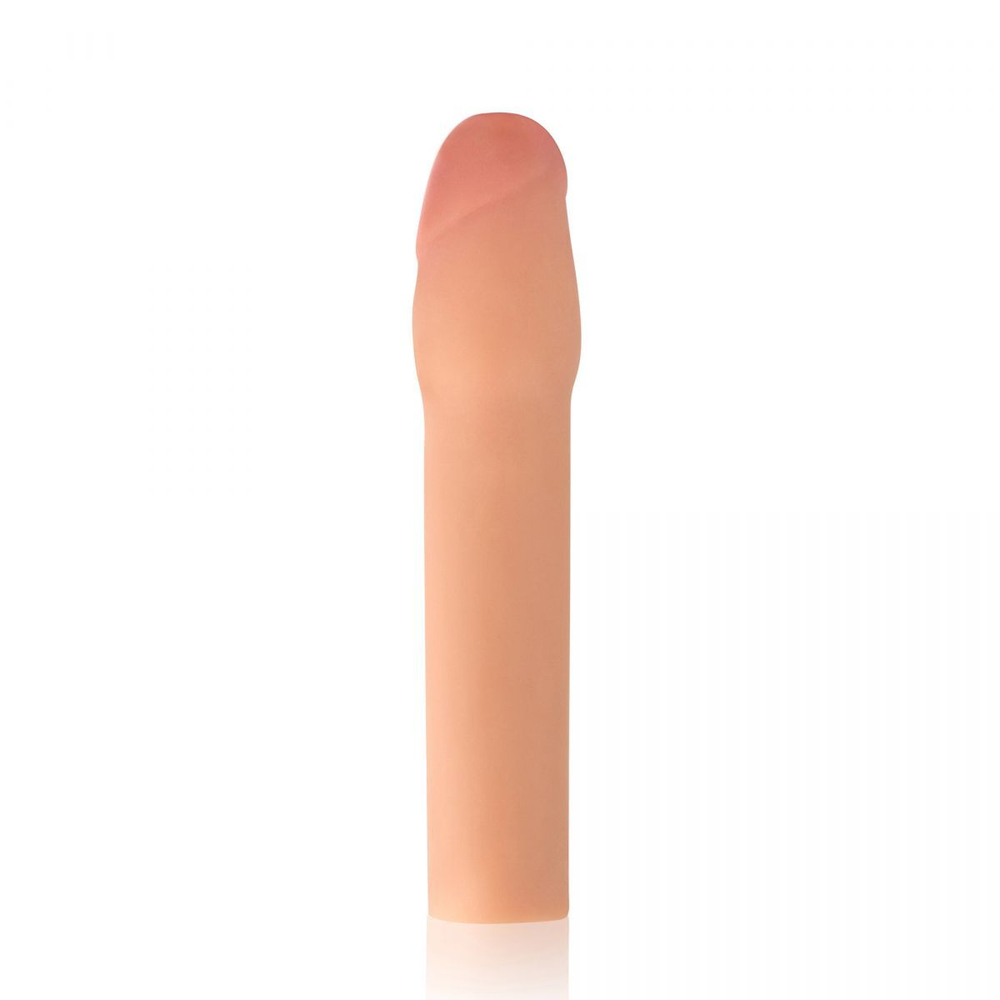 Телесная реалистичная насадка для увеличения члена - 20 см. (Цвет: телесный)