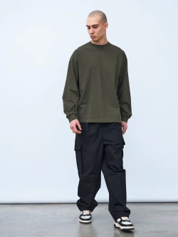 Лонгслив оверсайз (хаки) 230 г