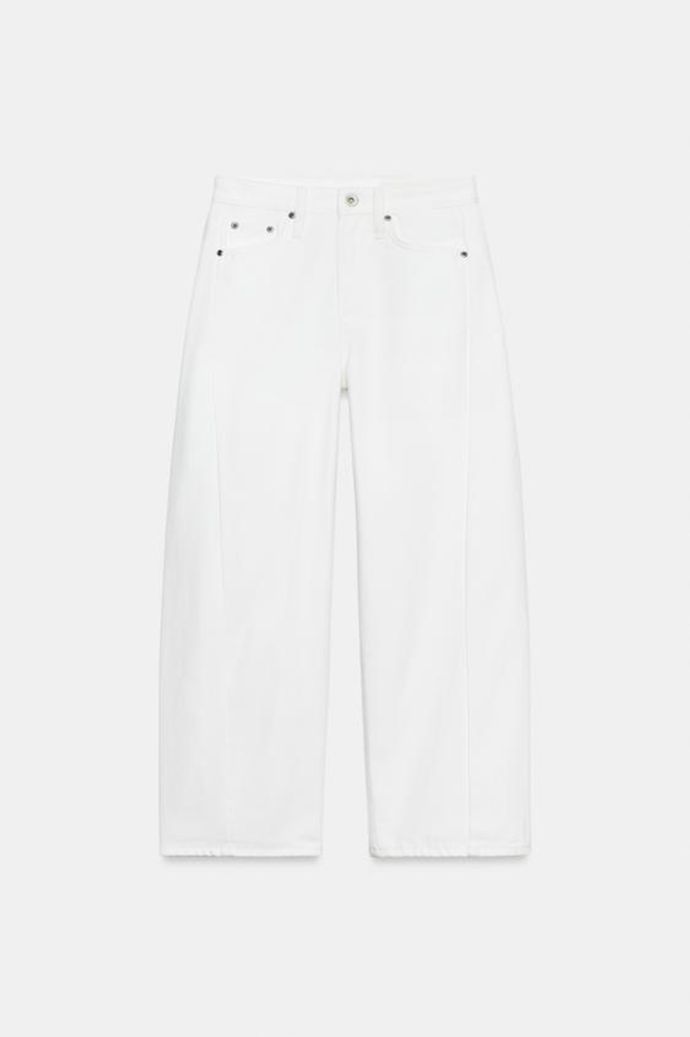 ZARA ДЖИНСЫ ZW COLLECTION ANKLE RELAXED СО СРЕДНЕЙ ПОСАДКОЙ, БЕЛЫЙ