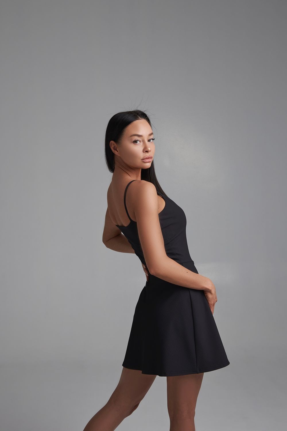 Платье теннисное Rib Black