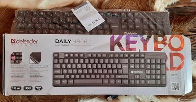 Клавиатура проводная Defender HB-162 RU Daily классическая USB 1.8м черный