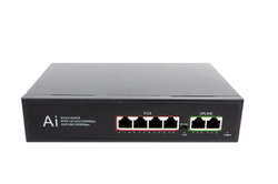 Коммутатор-свитч DPTEK DK1000, 4 порта RJ45 PoE 1Гбит/с, 2 порта Uplink 1Гбит/с