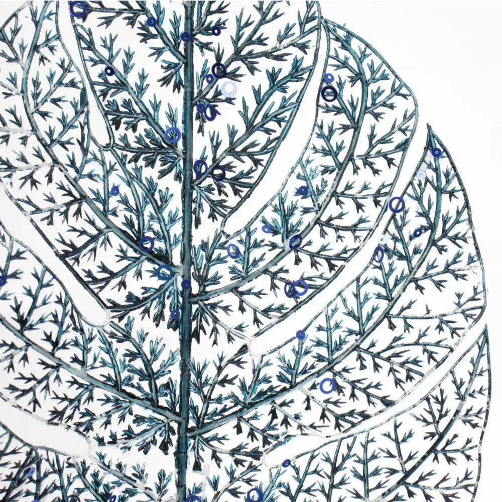 Ветка декоративная «Сказочный папоротник» 40 см, Сапфир