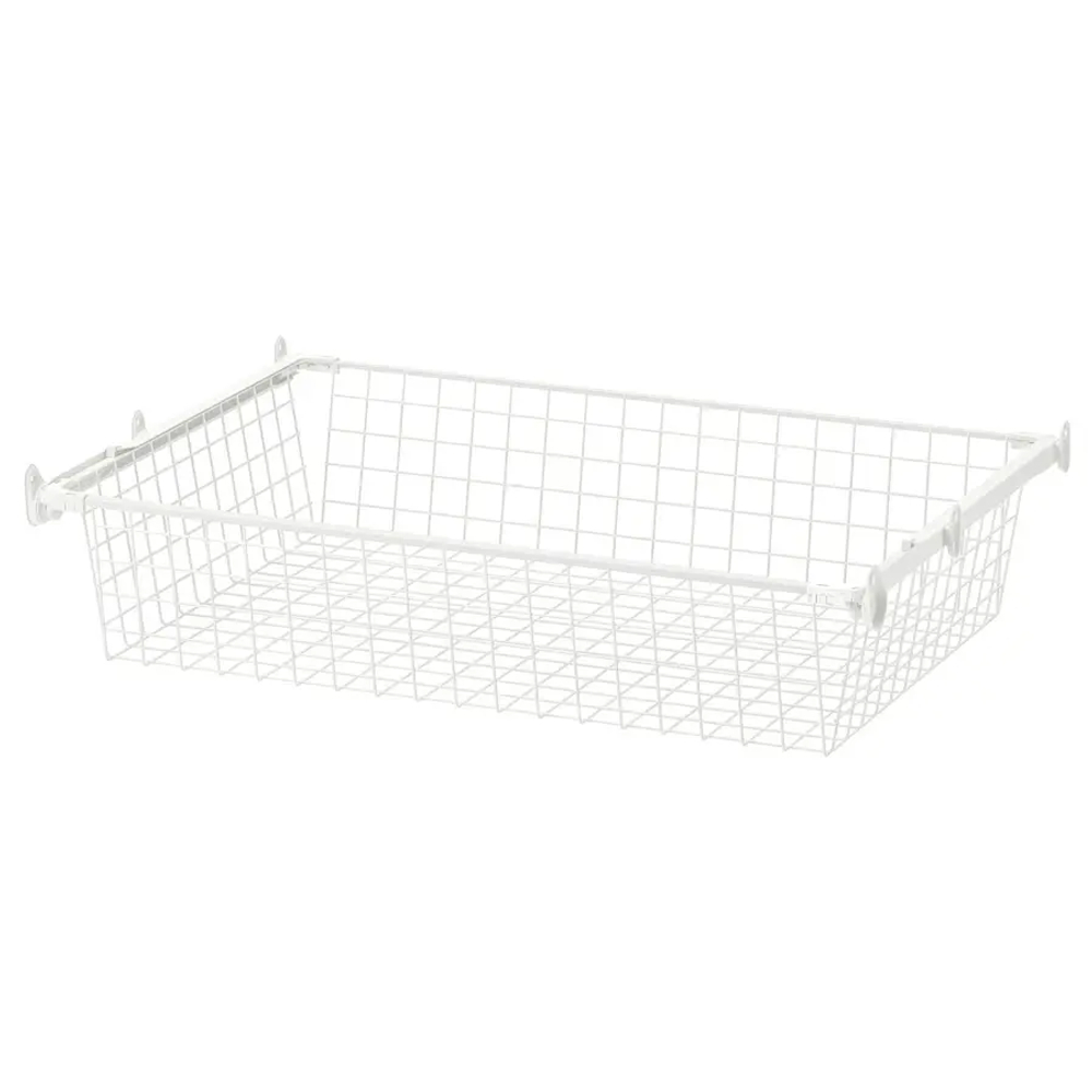 Проволочная корзина с направляющими - IKEA HJALPA/HJÄLPA, 80х55 см, белый ХЭЛПА ИКЕА