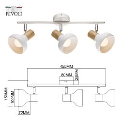Светильник настенно-потолочный спот Rivoli Lorena 7052-703 3 х Е14 40 Вт поворотный | Rivoli