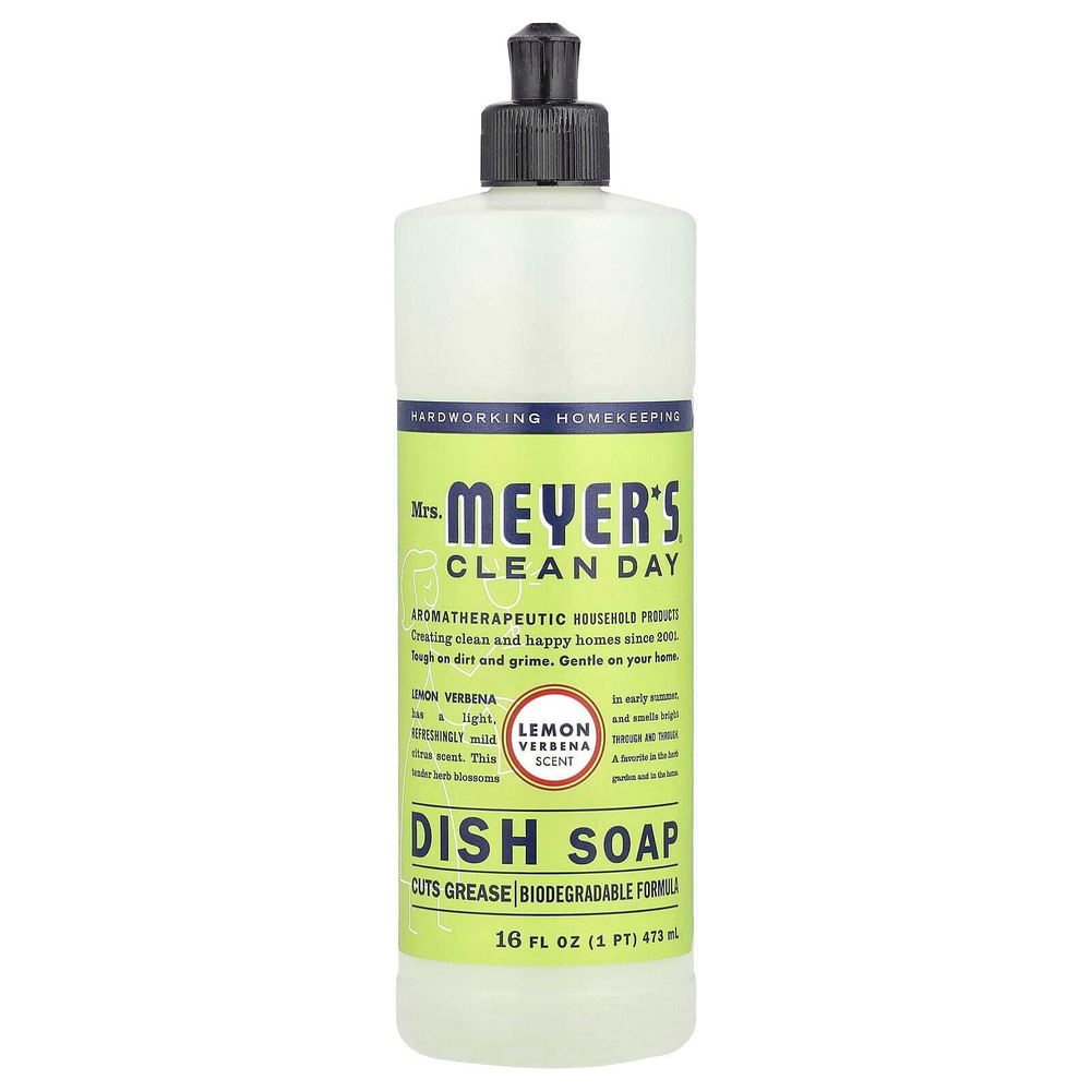 Mrs. Meyers Clean Day, средство для мытья посуды, лимонная вербена, 473 мл (16 жидк. унций)