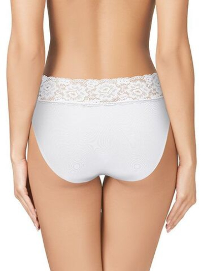 Высокие трусики-слипы с широкой кружевной оторочкой Dolce Micro (Размер: L) (Цвет: белый)