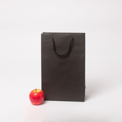 Пакет 23x36x10, черный, плотный крафт