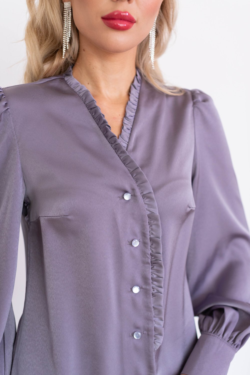 Блуза с рюшами в цвете графит