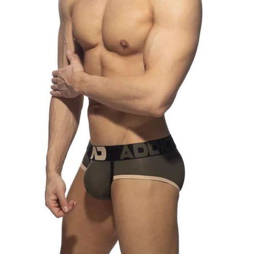Мужские трусы брифы хаки с пуш-ап Addicted AD1080-14