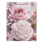 Пакет подарочный "Цветы" 30*39*11см,глитт,3Dэл,ручки-шнурок,4 цв.