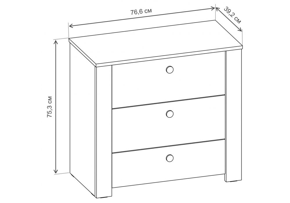 Комод Джастин 16.228.03 белый PE шагрень / дуб белый exclusive OW D4430