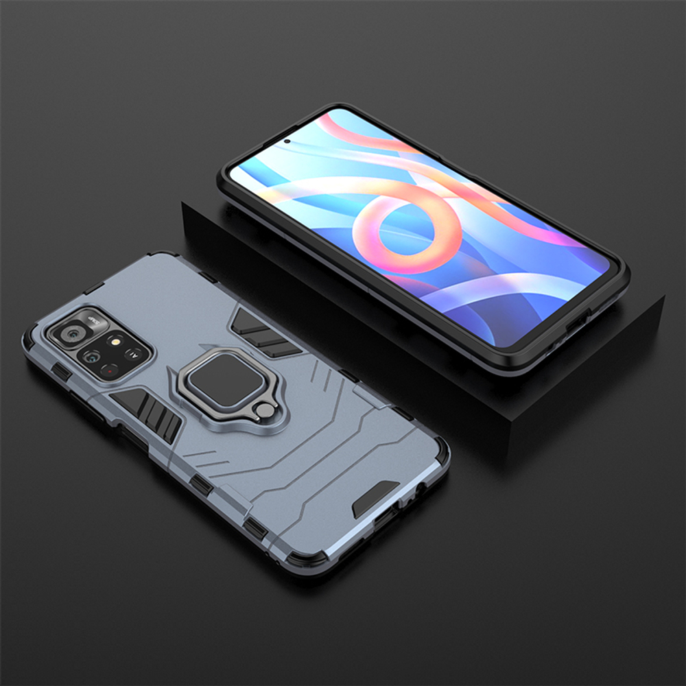 Противоударный чехол с кольцом Panther Case для Xiaomi Poco M4 Pro 5G