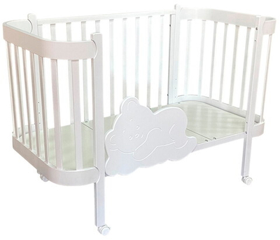Детская кроватка Кедр Adele продольный маятник 3 в 1 белый/белый