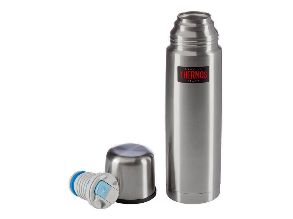 Термос для напитков THERMOS FBB-750 Grey 0.75L, нержавеющая сталь, клапан, крышка-чашка, серый