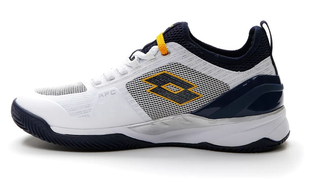 Теннисные кроссовки Lotto Mirage 200 Clay - all white/navy blue/saffron - White Blue Yellow