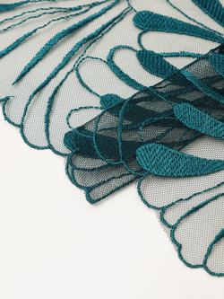 Вышивка на сетке изумруд неэластичная ширина 30 см