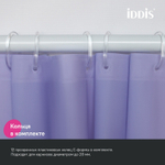 Штора для ванной полиэтилен IDDIS P08PE18i11 Promo  180*200 светло-фиолетовая  c кольцами
