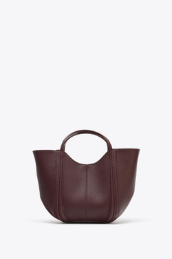 ZARA НЕБОЛЬШАЯ СУМКА С ДЕКОРАТИВНОЙ СТРОЧКОЙ, БУРГУНДИ