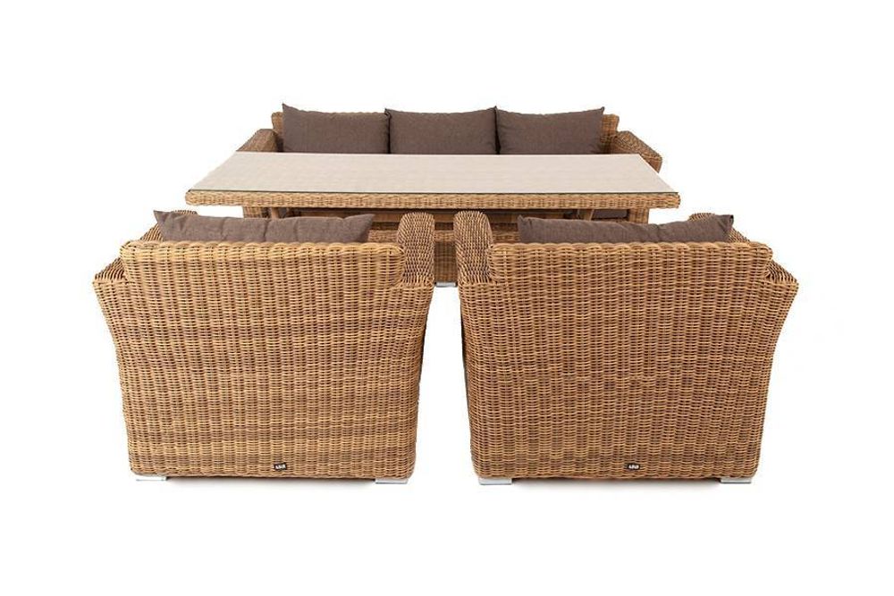 "Моккачино" обеденная группа из искусственного ротанга, цвет соломенный