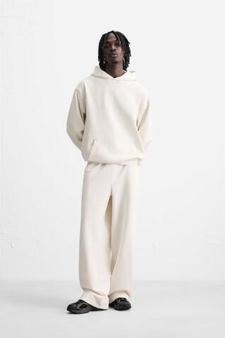 ZARA ДЖОГГЕРЫ WIDE-FIT, ЖЕЛТОВАТО-БЕЛЫЙ