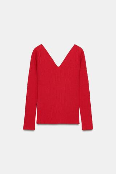 ZARA ОБЛЕГАЮЩИЙ ТОП В РУБЧИК, КРАСНЫЙ