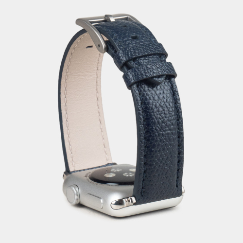 Ремешок для Apple Watch 44/45/46 mm из кожи сафьяно, синего цвета