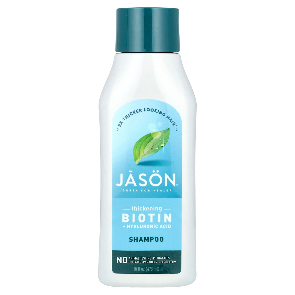 Jason Natural, Шампунь для утолщения и восстановления волос, с биотином и гиалуроновой кислотой, 473 мл (16 жидк. унций)