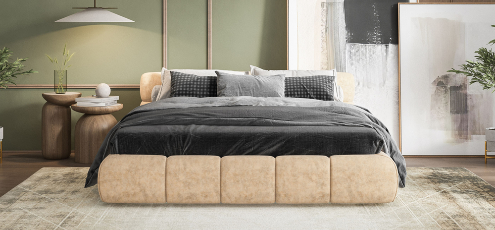 Босс Дрим Кровать+ПМ 180 Велюр Роял шампань