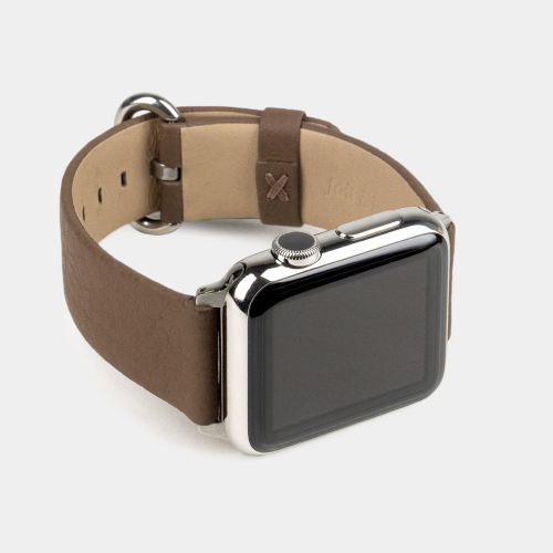 Ремешок для Apple Watch 44/45/46 mm из кожи теленка, цвета кофе