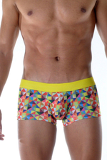 Яркие трусы-боксеры с геометрическим принтом и цветной резинкой (Размер: L) (Цвет: разноцветный)