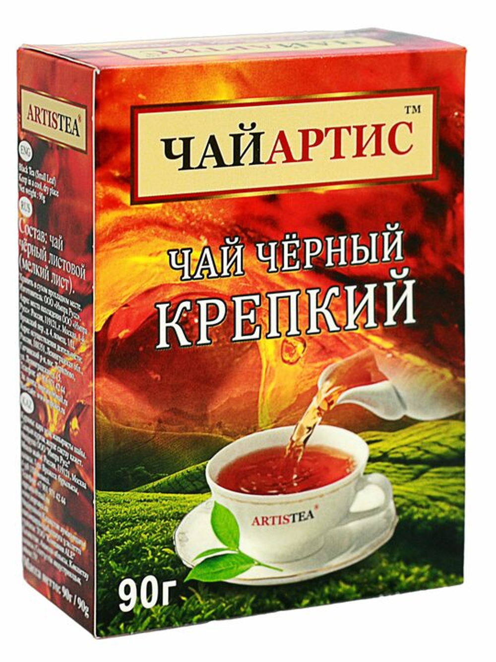 Артис крепкий чай черн.мелкий лист 90гр/30 картон