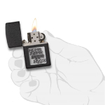 Зажигалка черная матовая Zippo 363 с покрытием Black Crackle