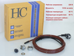 Кабель греющий на  3м 10вт/м  HC