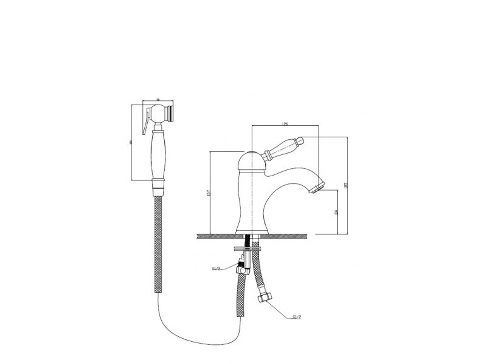 Смеситель для биде Biti 302b Bronze схема