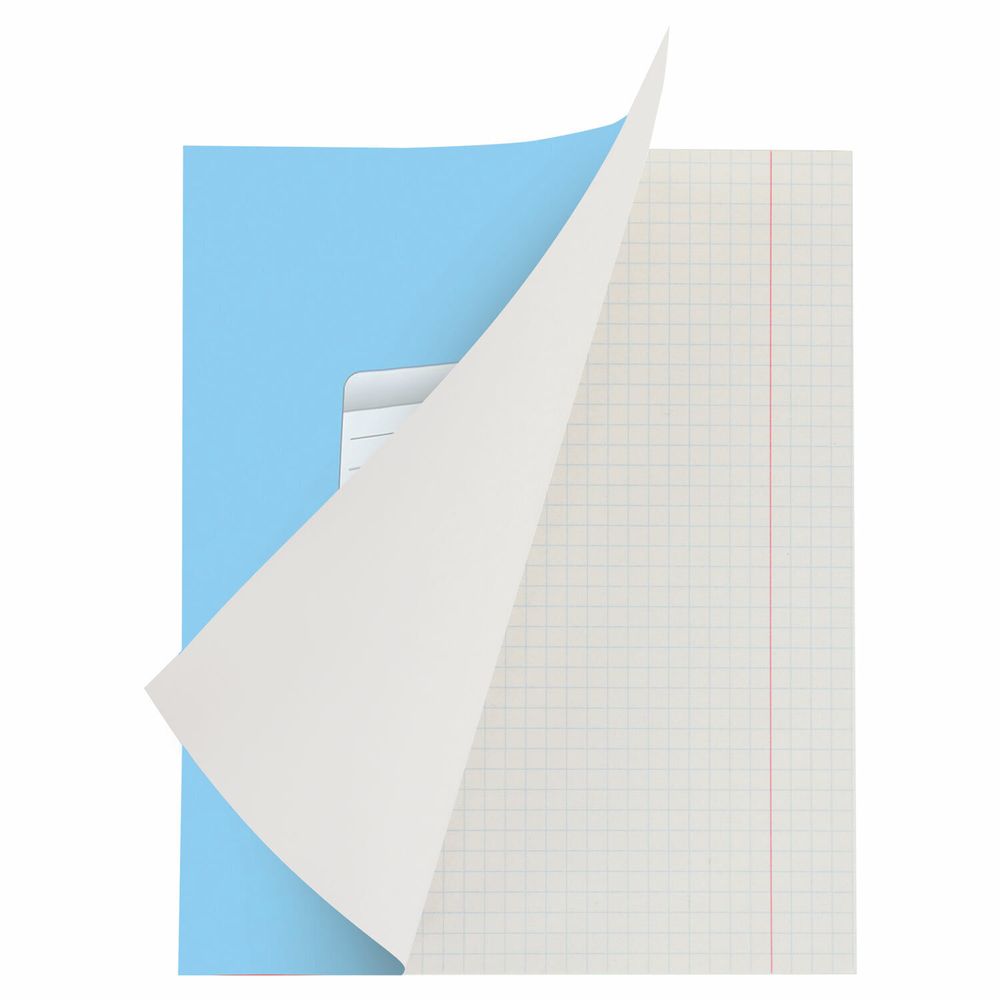 Тетрадь А5, 48 л., HATBER-ECO скоба, офсет №2 ЭКОНОМ, клетка, обложка мелованная бумага, "Голубая", 48Т5D1, 48Т5D1_27730, 8шт