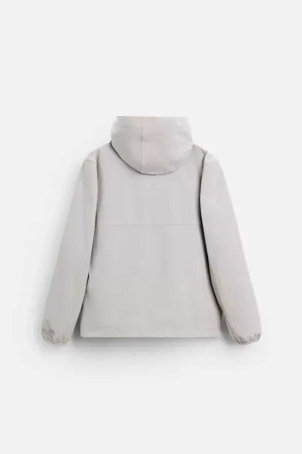 ZARA КУРТКА ИЗ ВЫСОКОТЕХНОЛОГИЧНОЙ ТКАНИ С КАПЮШОНОМ, СВЕТЛО-СЕРЫЙ