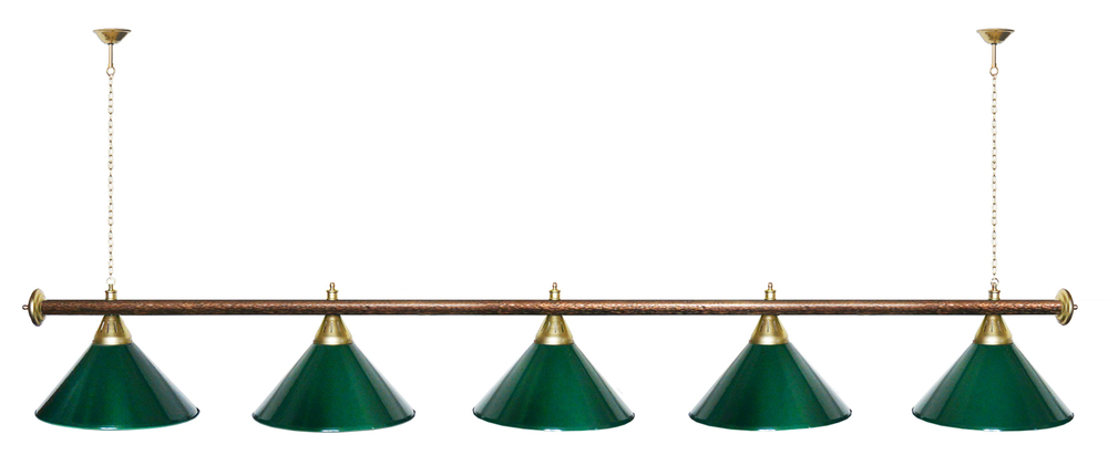 Лампа STARTBILLIARDS 5 пл. (плафоны золотые,штанга золотая,фурнитура золото)