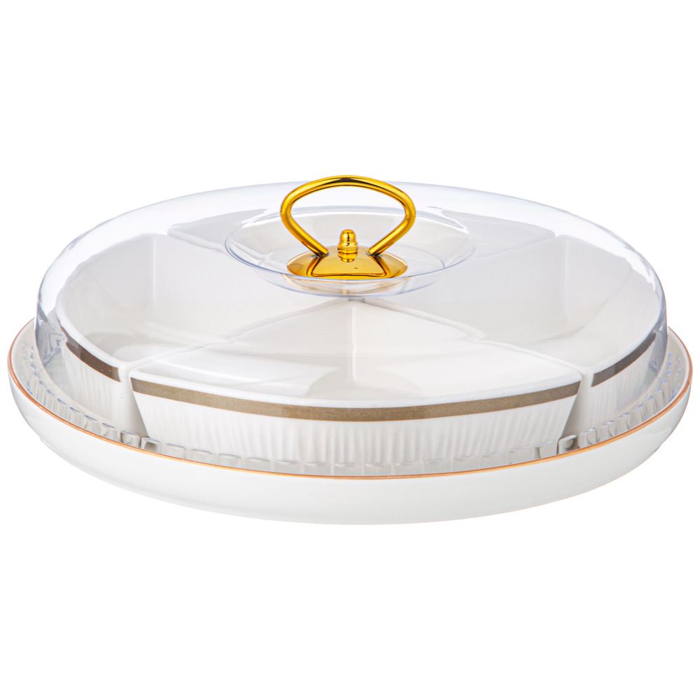 МЕНАЖНИЦА LEFARD "HERBAL" 4 СЕКЦИИ С ПЛАСТИК. КРЫШКОЙ НА ПОДСТАВКЕ (КОР=10ШТ.)