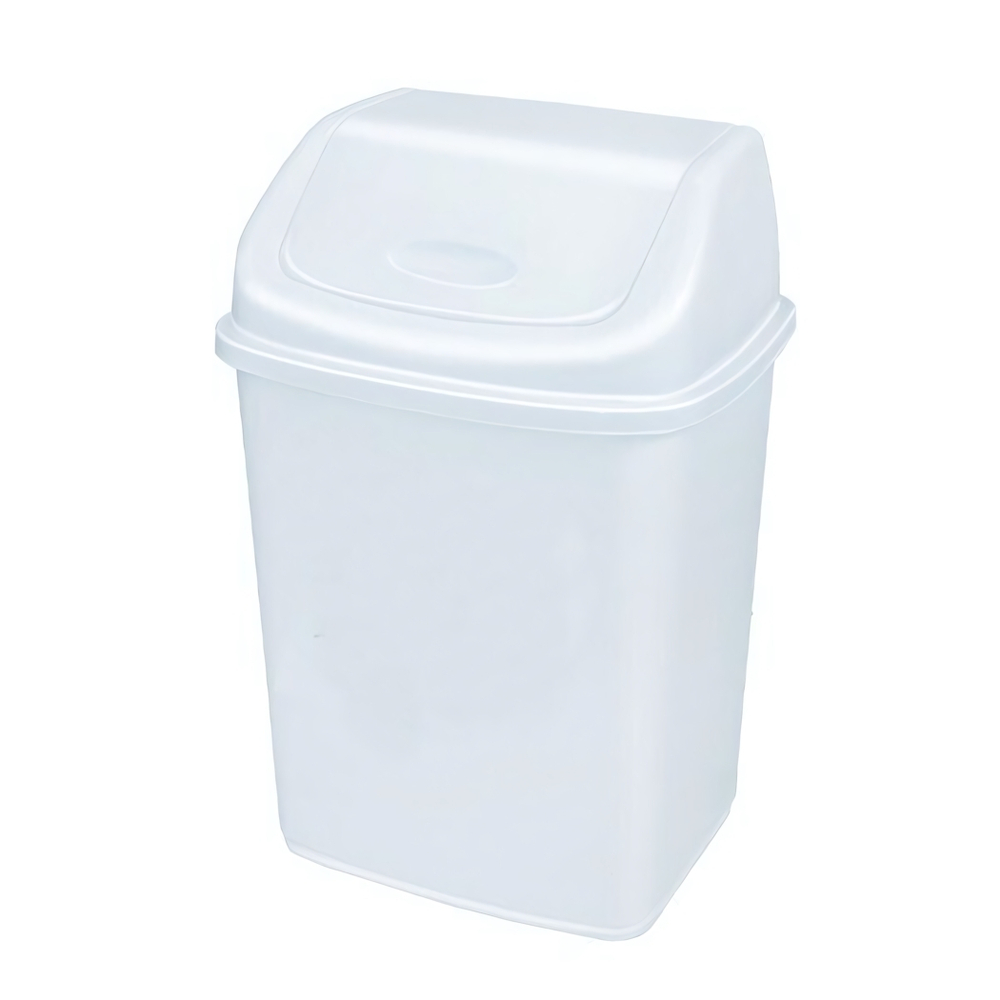 Контейнер для мусора "Ромашка" 1,5 л с перекидным верхом белый