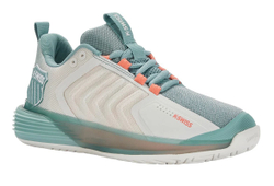 Женские теннисные кроссовки K-Swiss Ultrashot 3 - blanc de blanc/nile blue/desert flower