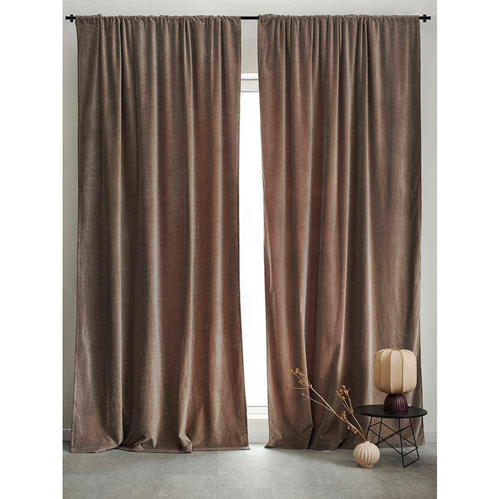 Штора из бархата 150х290см Tkano Essential серая