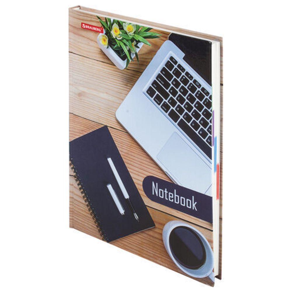 Блокнот БОЛЬШОЙ ФОРМАТ (215х295 мм) А4, 160 л., твердый, клетка, блок 5 цветов, BRAUBERG, "Офис", 111590