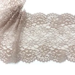 Кружево неэластичное серебристый пион темный 21 см