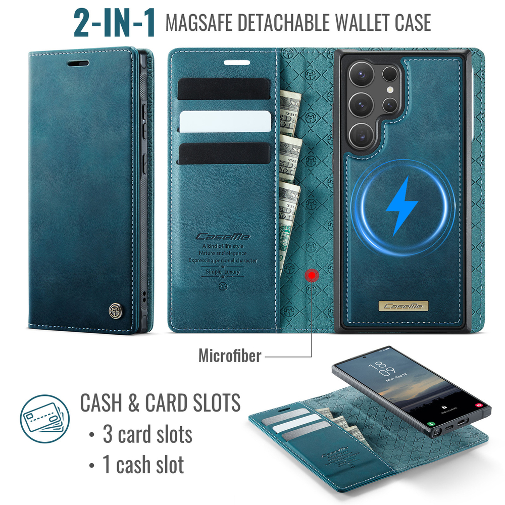 Чехол-кошелек CaseMe 2 in 1 MagSafe Samsung Galaxy S23 Ultra