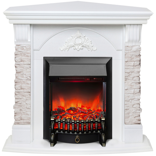 Каминокомплект Real Flame Athena Corner GR с очагом Fobos Lux Black RC (угловой)
